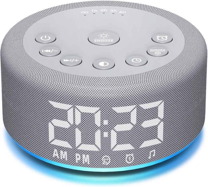 Hushing 【3 in 1】 Sound Machine Alarm Clock Night Light White Noise Machine with 30 Sleeping Sounds for Baby Kids Adults 32 Level Volume Auto Off Timer Memory Function Digital Clock with 30 Wake Up Sounds - Image 1
